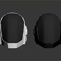 Advanced Weapon Helmets with Modern Sleek Reflective Design in White and Black 3d model