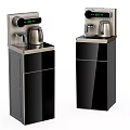 Modern Floor Standing Water Dispensers with Cabinet Design Black Silver Finish Digital Display and Jugs