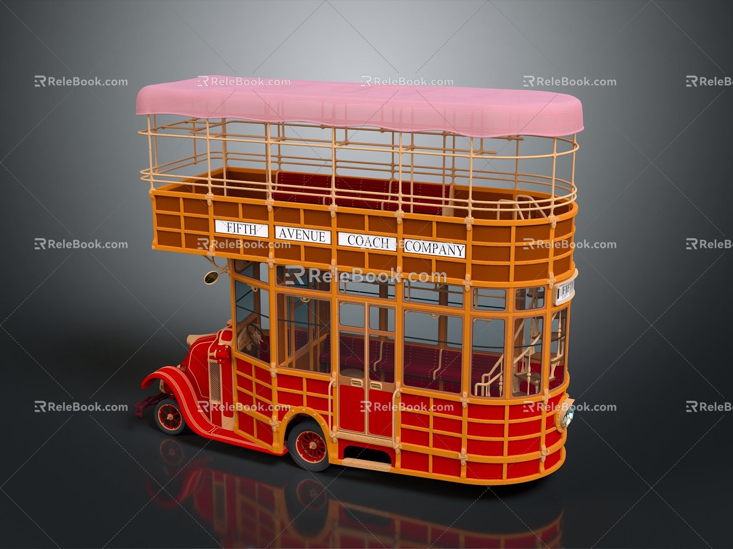 Vintage Bus Double Decker Bus Double Decker Bus Bus Antique Double Decker Bus 3d model