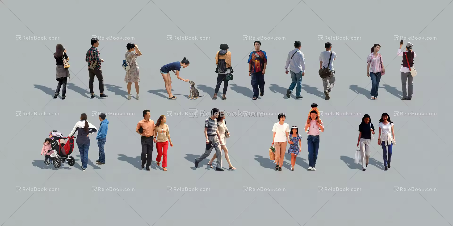 Modern Multiplayer Chinese Asians 3d model
