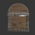 Vintage Style Wooden Storage Box With Metal Trim And Rivets For Home Organization