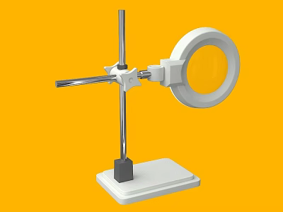 Practical Magnifying Glass with Sturdy Metal Stand and White Stable Base for Daily Use and Crafts 3d model