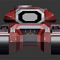 Modern Red Armored Military Tank With Large Cannon Tracks And Turret Design