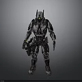 Futuristic Sci Fi Character with Detailed Biomechanical Armor and Advanced Weapons