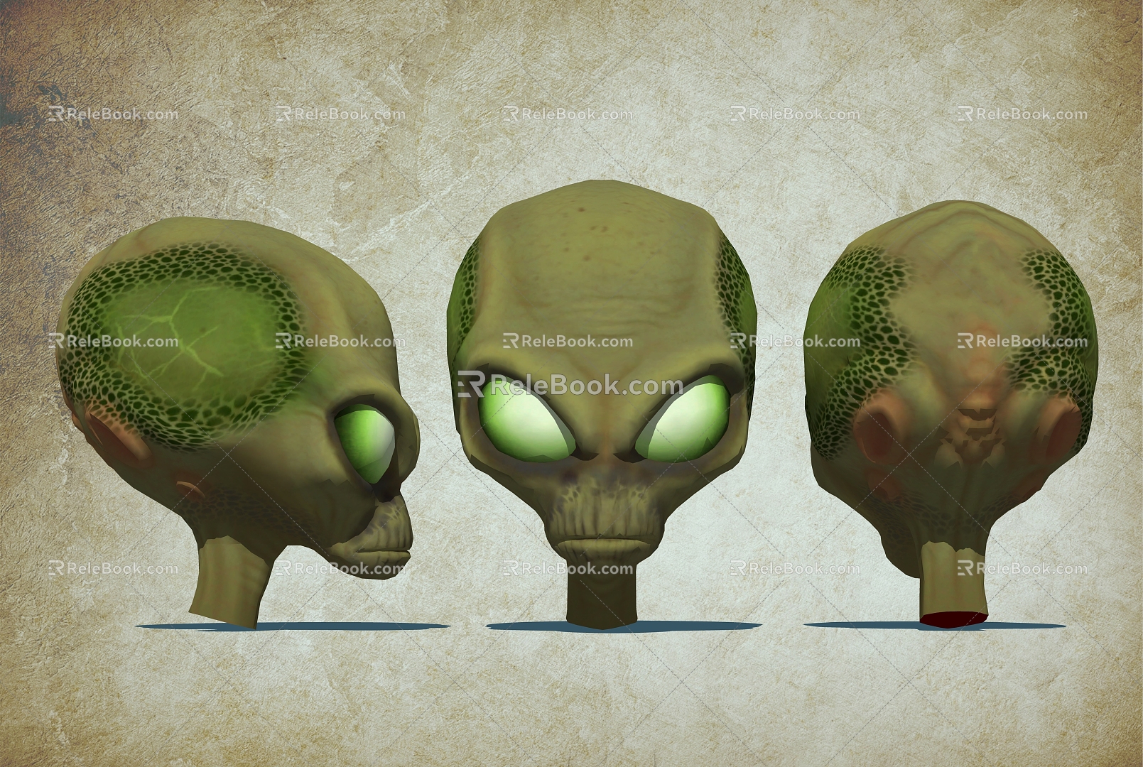 Alien skull head face 3d model