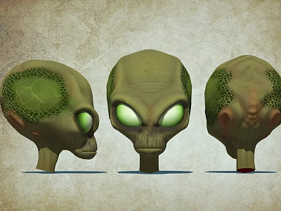 Alien skull head face 3d model