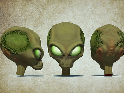 Alien skull head face model