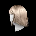 Game And Movie Character Blonde Wavy Hair Wig Model On Head Sculpture
