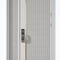 Three Modern Security Doors With Mesh Panel Vertical Stripes And Sleek Design 3d model