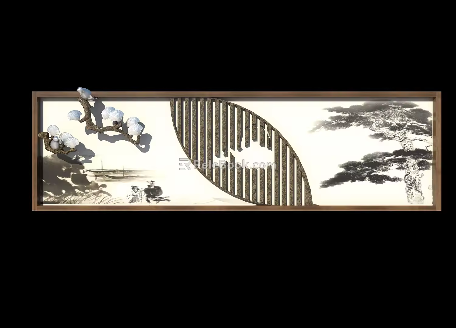 New Chinese Decorative Painting Bird Return to Forest Three-dimensional Painting Hanging Painting 3d model