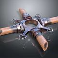 Practical Decorative Household Item With Wooden Cylinders And Metal Gears Cross Structure Design