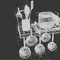 Black Metal Kitchen Storage Rack With Hanging Pans Pot Spatula And Ladle
