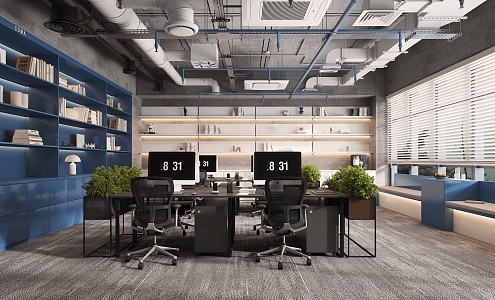 Industrial LOFT Public Office Area Office 3d model