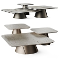 Cattelan metal marble coffee table 3d model