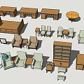 3D Furniture Design Collection Including Bed Desk Sofa Cabinet And Chair