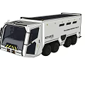 White Securgate Full Armor Security Transport Vehicle With Multiple Wheels 3d model