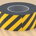 Industrial Equipment Safety Warning Tape Roll With Black Yellow Diagonal Stripes