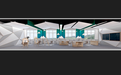 Modern Classroom Art Classroom 3d model