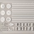 Gypsum Crown Molding Collection Featuring Various Decorative Designs And Ornate Patterns