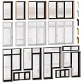 Modern Casement Windows With White Black Frames And Metal Handles For Home Exterior