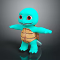 Blue Plush Toy Turtle With Red Eyes Brown Shell And Open Arms Standing Pose