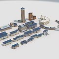 City Architectural Models With High Rise Buildings And Various Low Rise Structures