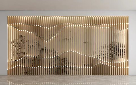 Modern Grid Background Wall Special-shaped Grid Background Corrugated Grid Background Wall Wave Background Wall Image Wall Background Wall Front Desk Background Wall Community Service Wall Community 3d model