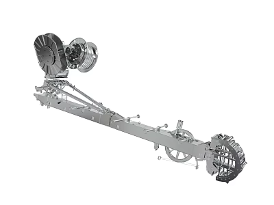Heavy Duty Agricultural Machinery With Metal Frame Rotating Wheels And Parts 3d model