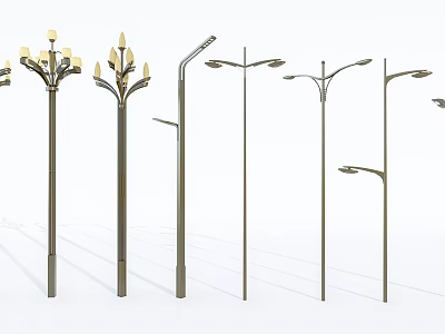 Various Stylish Outdoor Lights With Street And Garden Lamp Design Options 3d model