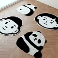 Cartoon Animal Shaped Rugs On Wooden Floor