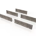 Gray Stone Wall Structures With Textured Surface For Building Projects 3d model
