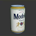 Modelo Imperial Lager Expended Beer Can With White Label Lion Crest And Golden Top Design