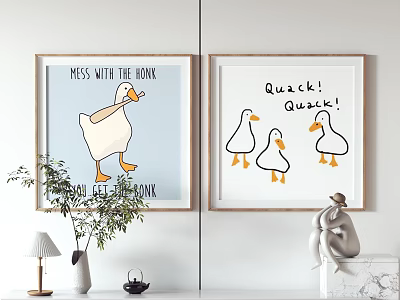 Modern Animal Painting Decorative Painting Hanging Painting 3d model
