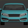 Turquoise Sedan Car with Sleek Modern Exterior Design on Reflective Surface and Shiny Finish