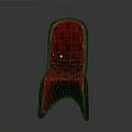Swan Themed Chair With Dark Red Upholstery And Diamond Stitching Design