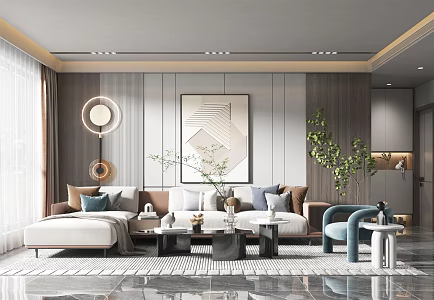 modern living room 3d model