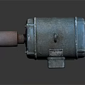 Old Industrial Electric Motor With Metal Casing Base And Label