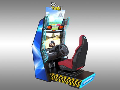 Modern game machine car driving simulation game machine 3d model