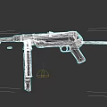 Vintage Submachine Gun With Wooden Stock And Metal Barrel Design