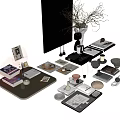 Modern Decorative Ornaments Set With Vase Books Trays And Photo Frames