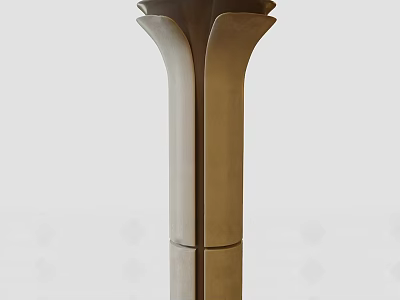 Modern Decorative Column With Sleek Metallic Surface And Layered Top Design 3d model