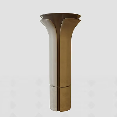Modern Decorative Column With Sleek Metallic Surface And Layered Top Design 3d model