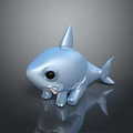 Blue Shark Figurine Aquatic Animal Toy With Smooth Surface Fins Tail And Reflection