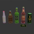 Assorted Colorful Beer Bottles And Can With Different Labels On Display Table