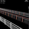 Safety Road Facilities With White Guardrail Red Walkway And Green Trees