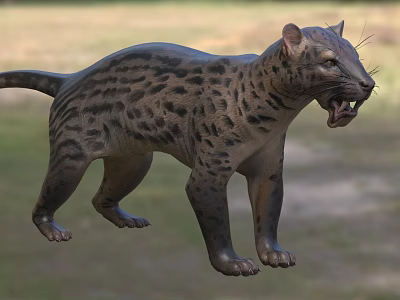 Realistic Spotted Reptile 3D Model With Open Mouth In Natural Outdoor Scene 3d model