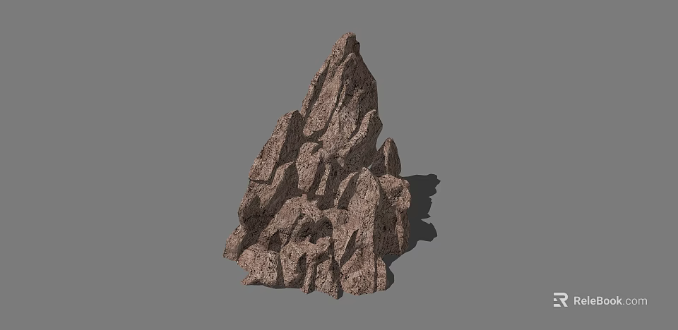 Natural Rock Formation With Rough Texture And Irregular Shape 3d model 