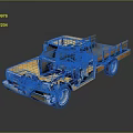Vintage Yellow Truck With Wooden Bed And Classic Retro Design