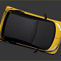 Yellow Small Car With Black Roof And Silver Alloy Wheels Modern Design