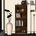 Modern Bookcase Middle Ancient Bookcase Bookshelf Middle Ancient Bookshelf 3d model